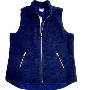 Crown & Ivy Navy Fleece Vest Medium